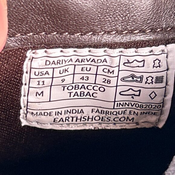 Earth Ankle Boot Womens 11M Brown Leather Zip Block Heel Casual Burnished Toe - Picture 12 of 12